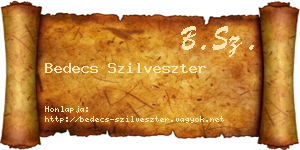 Bedecs Szilveszter névjegykártya
