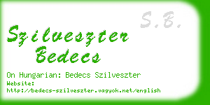 szilveszter bedecs business card